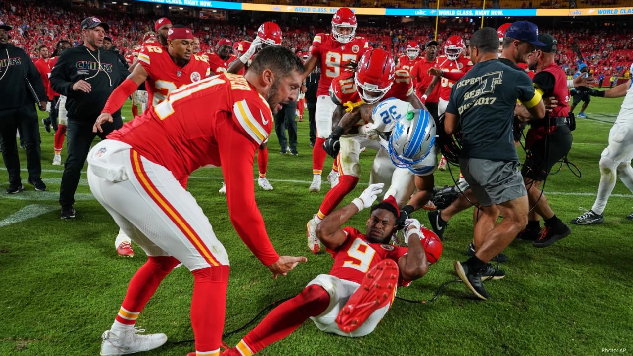 Brian Branch Punch Sparks Chaos as Chiefs Dominate Lions 30-17