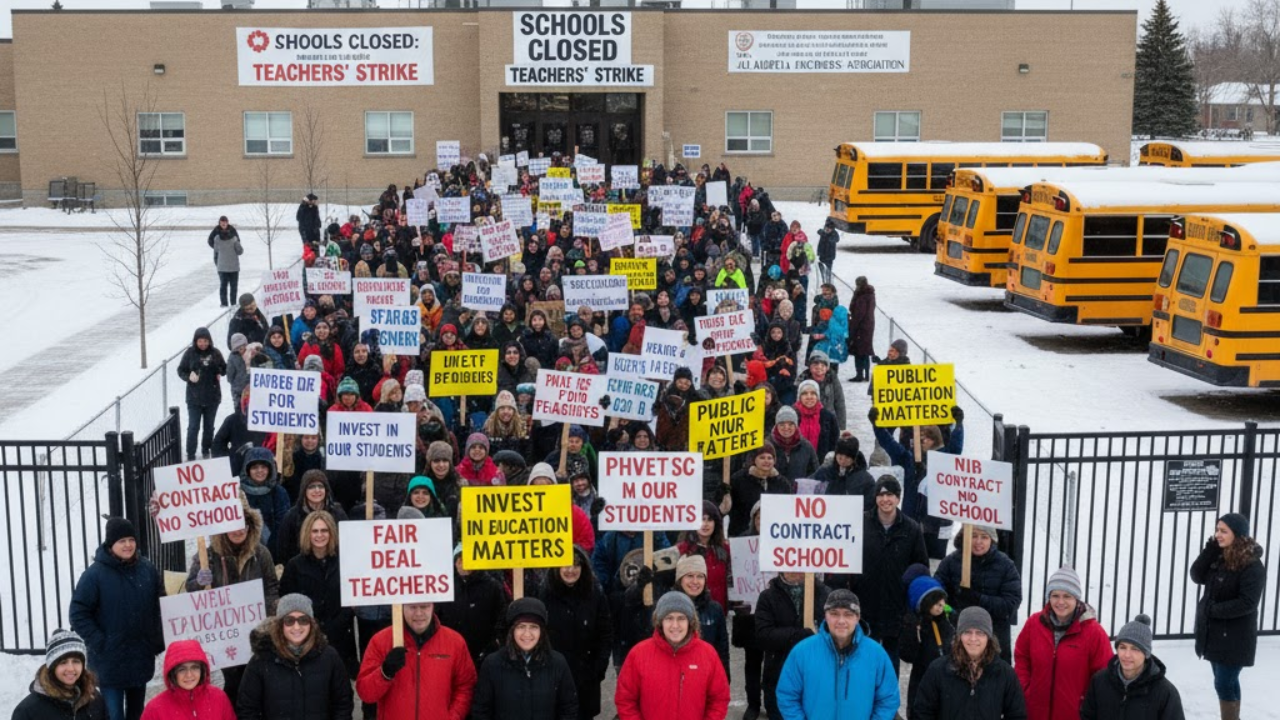 Alberta Teachers’ Strike Continues, Disrupting Schools and Students Provincewide