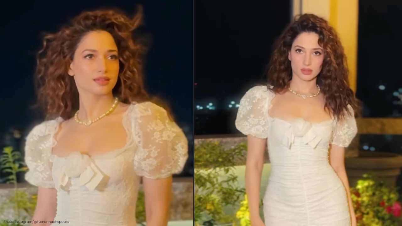 Tamannaah Bhatia Charms in Vintage White Lace Dress