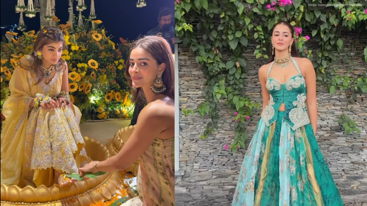Ananya Panday Shines Bright in Green Lehenga at a Friend’s Wedding