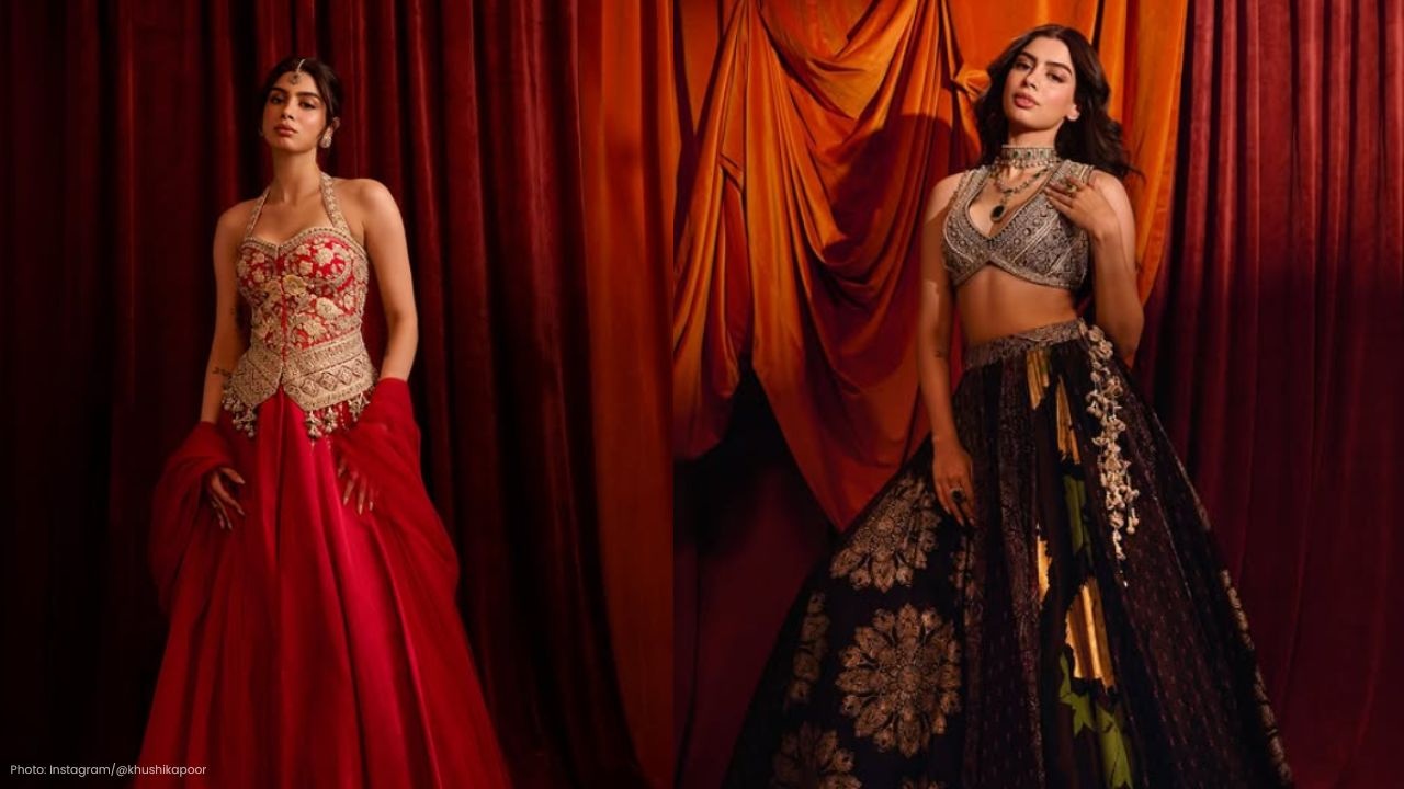 Khushi Kapoor Dazzles in Three Exquisite Wedding-Ready Lehengas