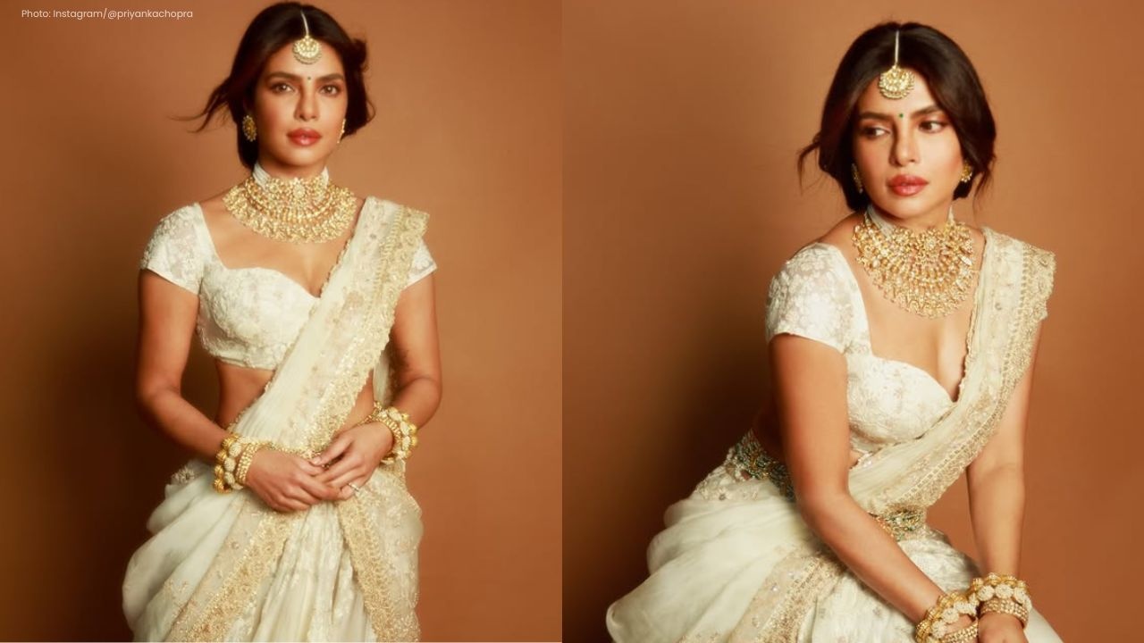 Priyanka Chopra Shines in Elegant White Lehenga at Varanasi Launch