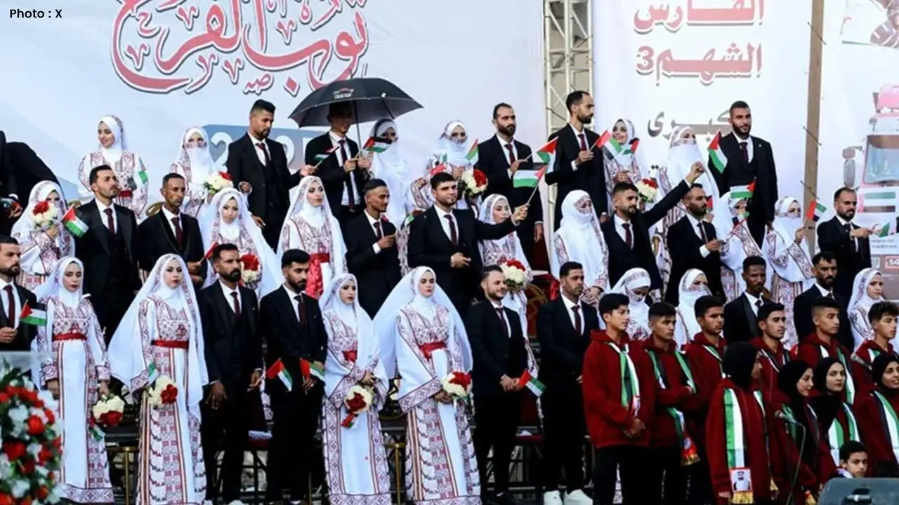 In Gaza, 54 Couples Unite in Joyful Mass Wedding Amidst War's Shadows