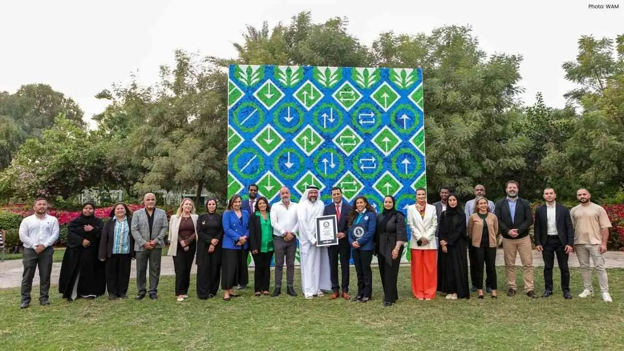Umm Al Emarat Park Achieves Guinness World Record with Bottle Cap Mosaic