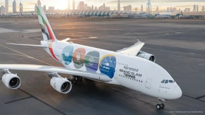 Emirates Launches Special A380 Livery for Grand Slam Events